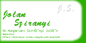 jolan sziranyi business card